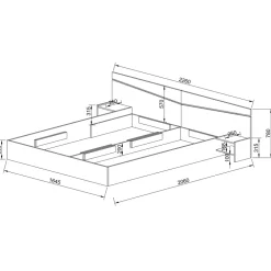 Letto matrimoniale 160x200cm contenitore con comodini antracite Camilla Gihome®