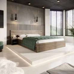 Letto matrimoniale 160x200cm contenitore con comodini noce Camilla Gihome®