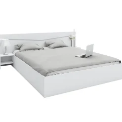 Letto matrimoniale 160x200cm contenitore con comodini bianco opaco Camilla Gihome®