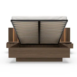 Letto matrimoniale 160x200cm contenitore camera da letto noce Bois