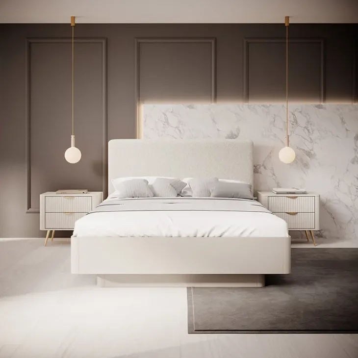 Letto matrimoniale 160x200cm contenitore beige Ramis