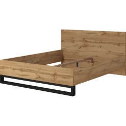 Letto matrimoniale 160x200cm rovere nero industrial Petra
