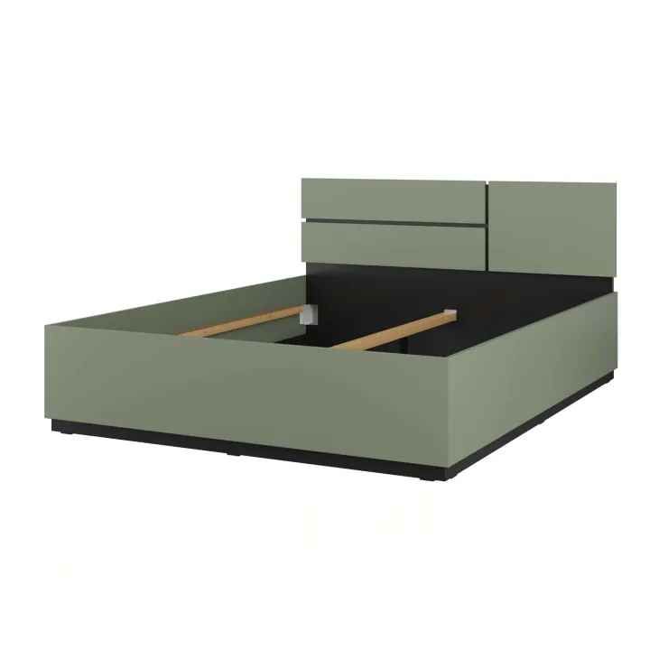 Letto matrimoniale 160x200cm testiera reversibile verde Lolla