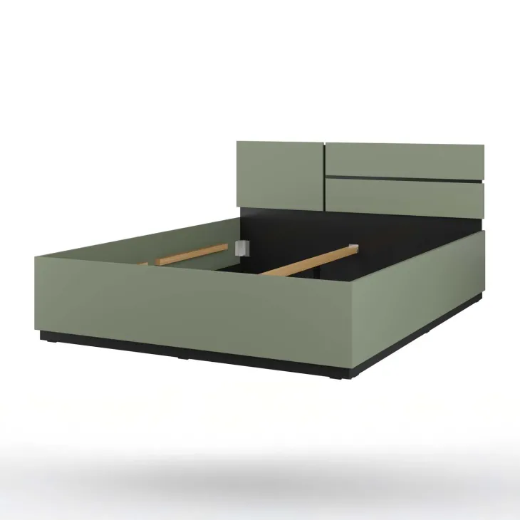 Letto matrimoniale 160x200cm testiera reversibile verde Lolla