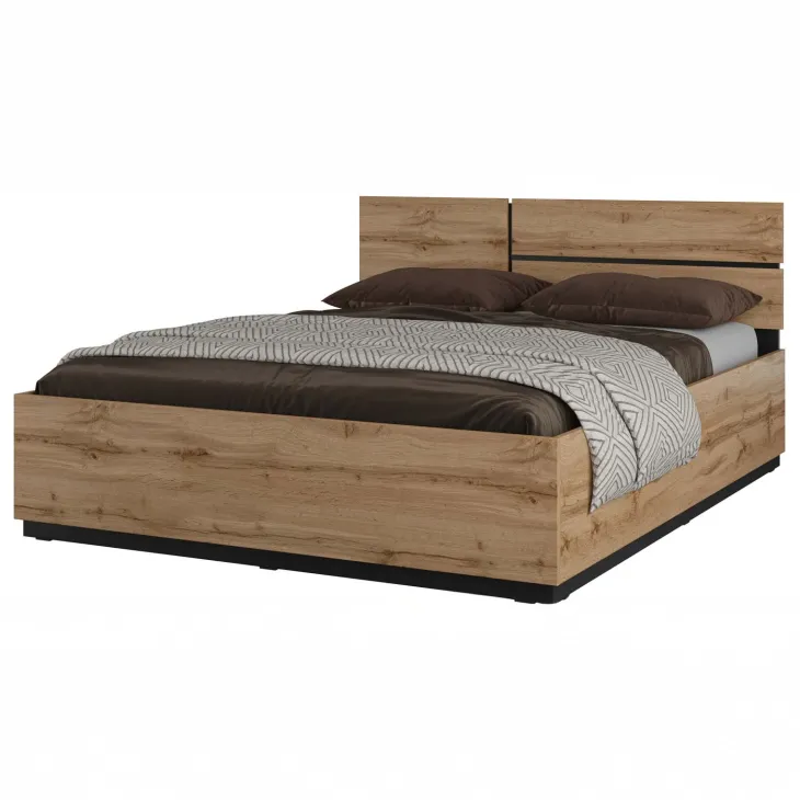 Letto matrimoniale 160x200cm testiera reversibile rovere Lolla