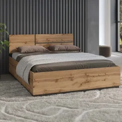 Letto matrimoniale 160x200cm testiera reversibile rovere Lolla