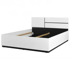 Letto matrimoniale 160x200cm testiera reversibile bianco opaco Lolla