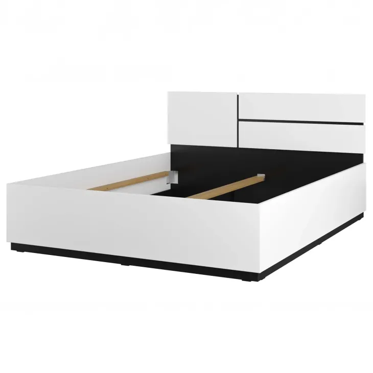 Letto matrimoniale 160x200cm testiera reversibile bianco opaco Lolla