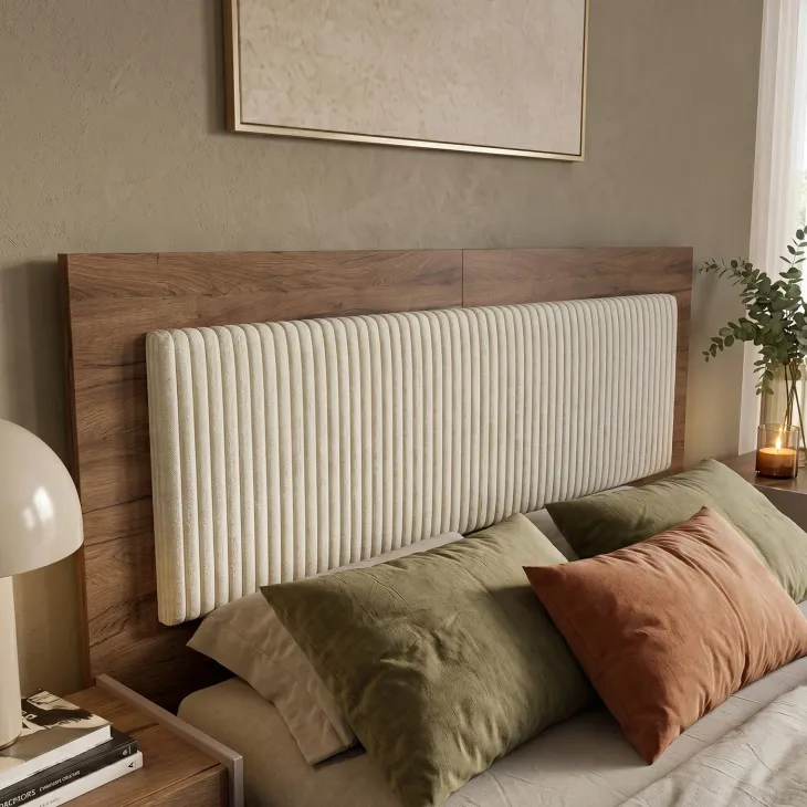 Letto matrimoniale 160x200 contenitore con comodini noce marrone Dusk