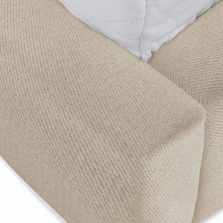 Letto oversize 180x200cm con rete contenitore imbottito beige Aluna