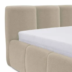 Letto oversize 180x200cm con rete contenitore imbottito beige Aluna