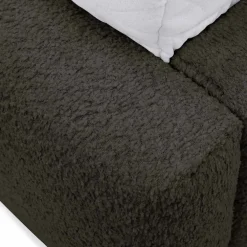 Letto oversize 180x200cm con rete contenitore imbottito tessuto bouclé nero Aluna