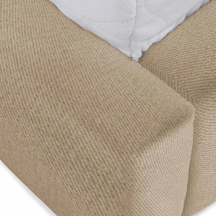 Letto oversize 180x200cm con rete contenitore imbottito beige scuro Aluna