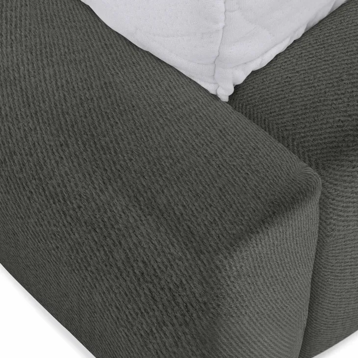 Letto oversize 180x200cm con rete contenitore imbottito grigio scuro Aluna