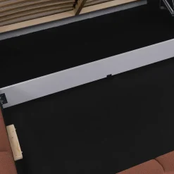 Letto oversize 180x200cm con rete contenitore imbottito rosso mattone Aluna