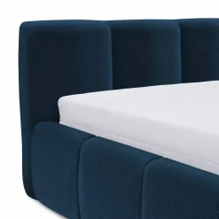 Letto oversize 180x200cm con rete contenitore imbottito blu Aluna