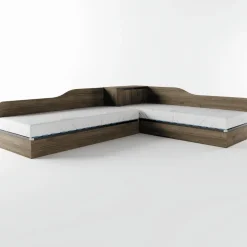 Letto singolo contenitore doppio 82x190cm moderno noce Stefano