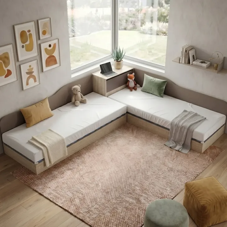 Letto singolo contenitore doppio 82x190cm moderno rovere scuro marrone Stefano