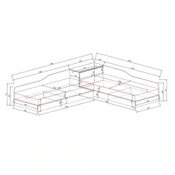 Letto singolo contenitore doppio 82x190cm moderno rovere scuro marrone Stefano