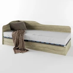 Letto singolo contenitore 82x190cm reversibile rovere Alex Gihome®