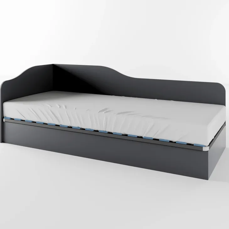 Letto singolo contenitore 82x190cm reversibile antracite Alex Gihome®