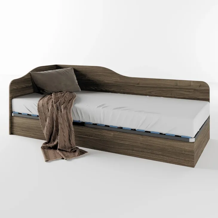 Letto singolo contenitore 82x190cm reversibile noce Alex Gihome®