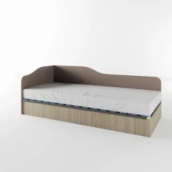 Letto singolo contenitore 82x190cm reversibile rovere scuro marrone Alex Gihome®