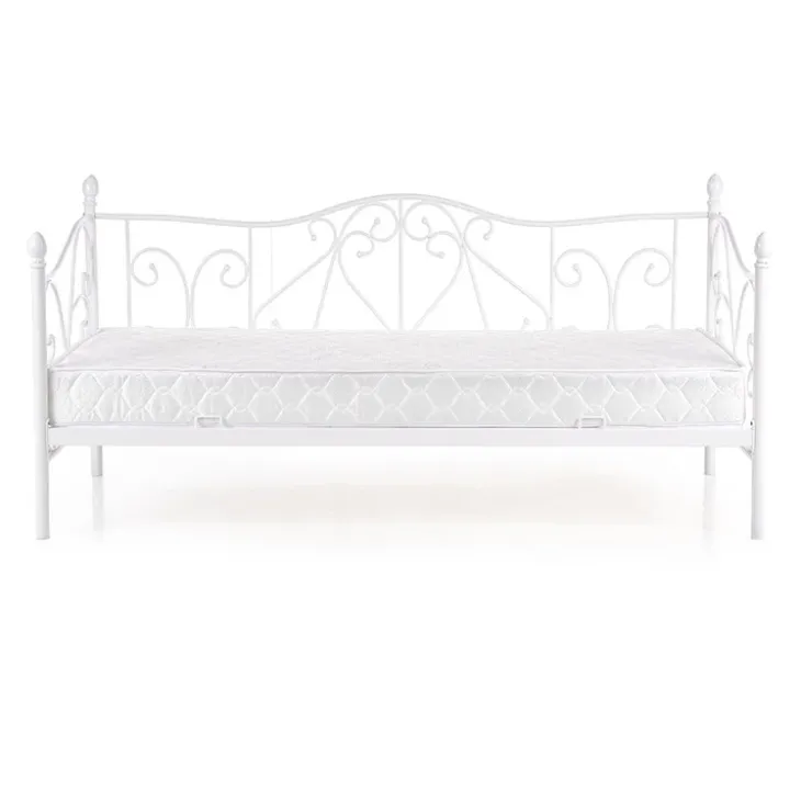 Letto singolo 90x200cm classico con testiera in metallo bianco Azahara