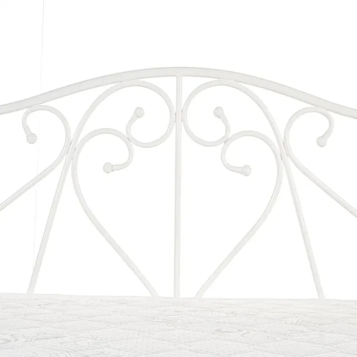 Letto singolo 90x200cm classico con testiera in metallo bianco Azahara