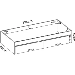 Letto singolo 90x190cm con 2 cassettoni bianco rovere Bellix