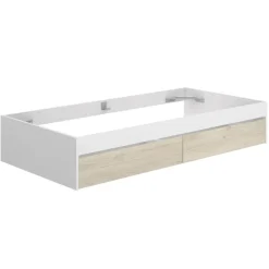 Letto singolo 90x190cm con 2 cassettoni bianco rovere Bellix