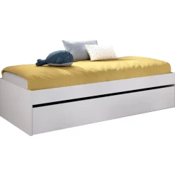 Letto singolo 90x190cm con letto estraibile bianco Bellix