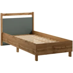 Letto singolo 90x200 cm con rete a doghe rovere verde Leave