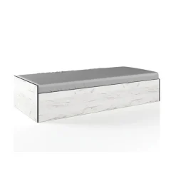Letto singolo 90x200cm contenitore bianco rustico turchese Zadar