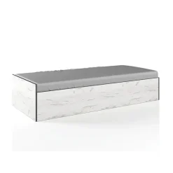 Letto singolo 90x200cm contenitore bianco rustico verde Zadar