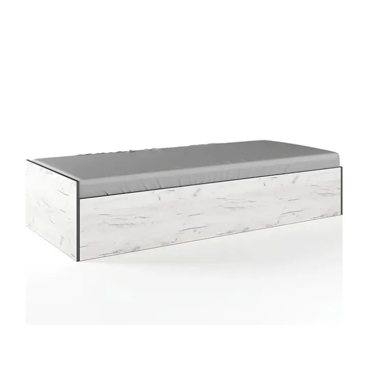 Letto singolo 90x200cm contenitore bianco rustico verde Zadar