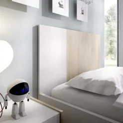 Letto singolo 90x190cm moderno rovere bianco Cairo