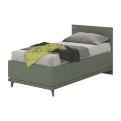 Letto singolo 100x200 cm moderno verde salvia Yu