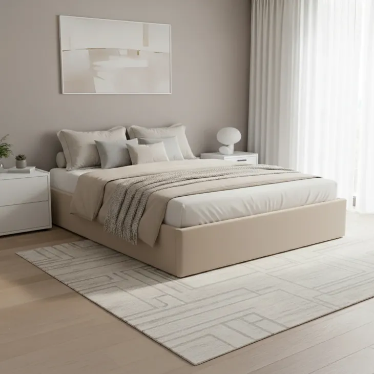 Letto sommier matrimoniale contenitore 160x200 cm con rete beige Winny
