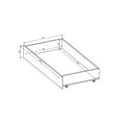 Letto 140x200cm alla francese con cassettoni rovere tortora Lise