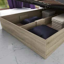 Letto 140x200cm alla francese contenitore rovere sonoma Camilla Gihome®