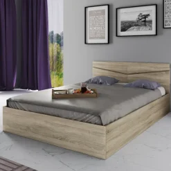 Letto 140x200cm alla francese contenitore rovere sonoma Camilla Gihome®
