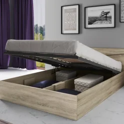 Letto 140x200cm alla francese contenitore rovere sonoma Camilla Gihome®