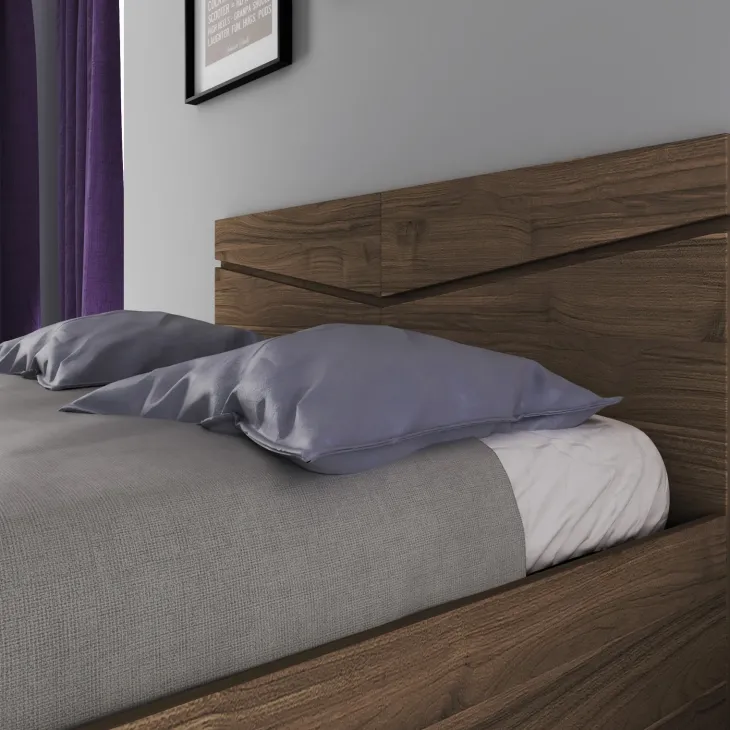 Letto 140x200cm alla francese contenitore noce Camilla Gihome®