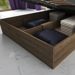 Letto 140x200cm alla francese contenitore noce Camilla Gihome®