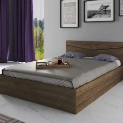 Letto 140x200cm alla francese contenitore noce Camilla Gihome®