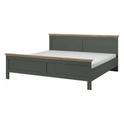 Letto 140x200cm alla francese design moderno verde quercia Texel