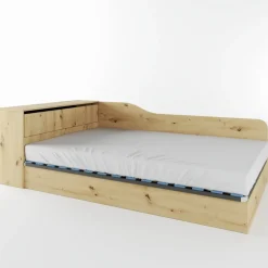 Letto 120x190cm contenitore una piazza e mezza con comò rovere rustico Joel