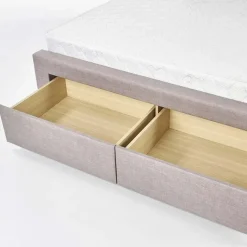 Letto 160x200cm matrimoniale con cassettoni beige Quarto Gihome®