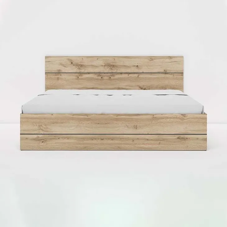 Letto 160x200cm matrimoniale contenitore moderno quercia Tamika